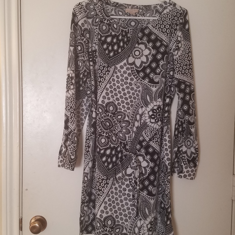 Loft Black and White Dress